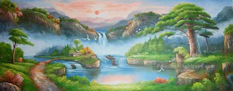 Coucher de soleil à Fairyland Paysage chinois Peintures à l'huile